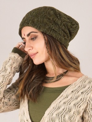 Czapka Toonzshop Aslan Pleated Crochet Beanie Damskie Zielone | XAFPM-2617