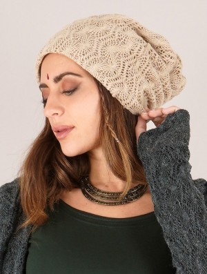 Czapka Toonzshop Sükk Crochet Dreadlocks Big Beanie Damskie Beżowe | QZBPM-4652