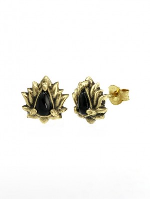 Jewels Toonzshop Saguna Onyx Stud Earrings Damskie | SPVIG-4601