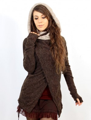 Kardigan Toonzshop Adrika Cardigan Damskie Brązowe Beżowe | NZBXE-6084