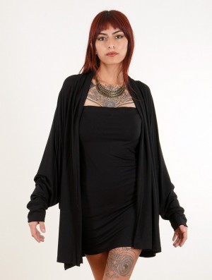 Kardigan Toonzshop Daedra Bat Wing Sleeve Long Cardigan Damskie Czarne | UMVZE-5102