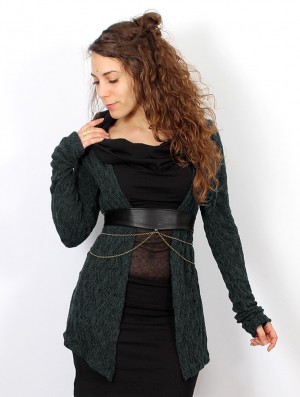 Kardigan Toonzshop Idrïss Crochet Cardigan Damskie Szare | GPKXF-9251