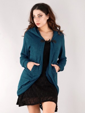 Kardigan Toonzshop Thin Shandili Cardigan Damskie Niebieskie | DTOAE-2371