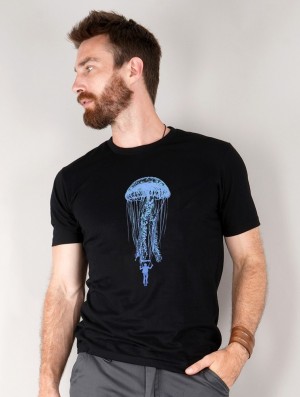 Koszulka Toonzshop Medusa Parachute Printed Short Sleeve T-shirt Męskie Czarne | PRKHL-2913