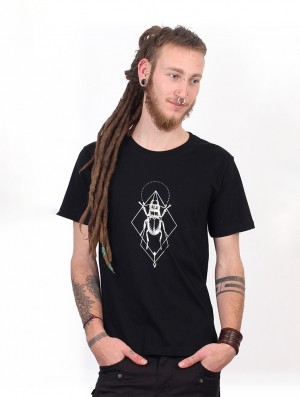 Koszulka Toonzshop Scarab Spirit T-shirt Męskie Czarne Srebrne | VRNEG-7365