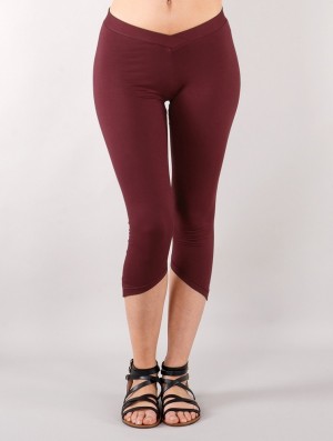 Legginsy Toonzshop Shayäa Short Pointy Leggings Damskie Wine | INSJM-2513