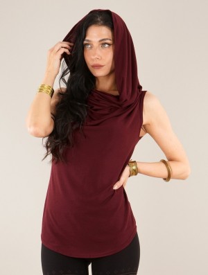 Najfatalniejszy Toonzshop Nephilim Cowl Neck Sleeveless Top Damskie Wine | ZJUIV-1208