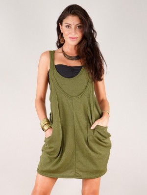 Najfatalniejszy Toonzshop Palani Sleeveless Tunic Damskie Vert kaki | AFWPJ-5296