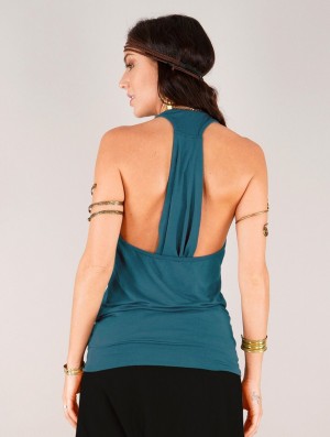 Podkoszulka Toonzshop Bröna Tank Top Damskie Teal | ZRVYH-9057