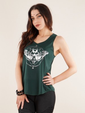 Podkoszulka Toonzshop Nightmoth Printed Tank Top Damskie Srebrne | GKVWY-8351