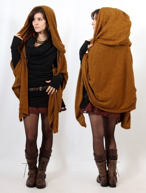 Poncza Toonzshop Danae Hooded Cape Damskie Rusty | GSBOE-8176