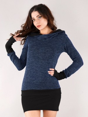 Pulower Toonzshop Janjira Pullover Damskie Niebieskie Czarne | PNKDI-5804