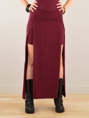 Spódnica Toonzshop Creature Split Long Skirt Damskie Wine | PAVZD-8265