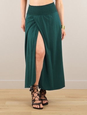 Spódnica Toonzshop Dune Wrap Long Skirt Damskie Emerald | CRNSI-1845