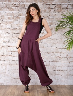 Spodnie Toonzshop Bhakta Harem Pant Overalls Damskie Wine | OXVNZ-9147