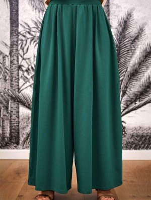 Spodnie Toonzshop Booh Flared Loose Pants Damskie Emerald | RILMA-6948