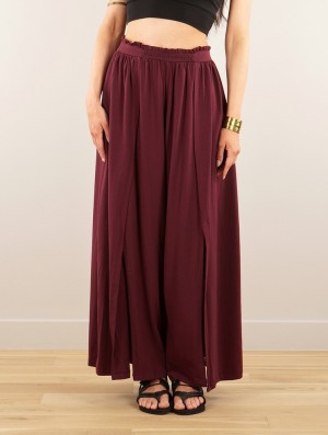 Spodnie Toonzshop Félise Split Loose Pants Damskie Wine | XWUBR-3869