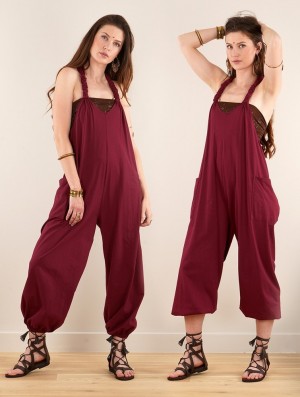 Spodnie Toonzshop Sampatti Harem Pant Overalls Damskie Wine | BZYAS-0159