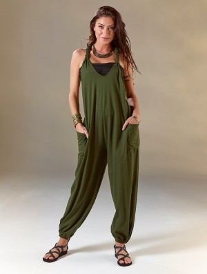 Spodnie Toonzshop Sampatti Harem Pant Overalls Damskie Zielone | BLTNS-4081