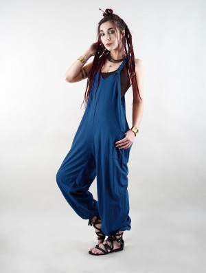 Spodnie Toonzshop Sampatti Harem Pant Overalls Damskie Niebieskie | URQCM-7146