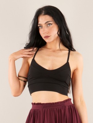 Staniki Toonzshop Sat Crop-top Bralette Damskie Czarne | ETHPC-5806