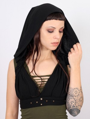 Staniki Toonzshop Yüzü Hooded Bra Damskie Czarne | PCTXZ-9263