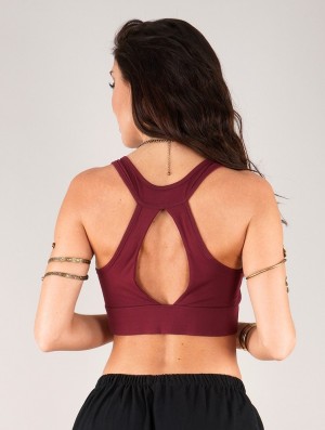 Staniki Toonzshop Zohra Crop Top Bra Damskie Wine | SNHJQ-6387