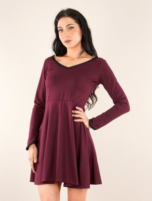 Sukienka Toonzshop Bohemian Dress "Proserpine" Damskie Wine | LNJQX-0943