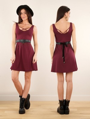 Sukienka Toonzshop Full Moon Reversible Dress Damskie Wine | ONLYJ-7923