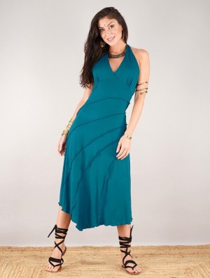 Sukienka Toonzshop Kaylah Dress Damskie Teal | YLUFT-6124