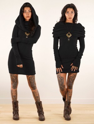 Sukienka Toonzshop Mantra Sweater Dress Damskie Czarne | WPBFQ-1637