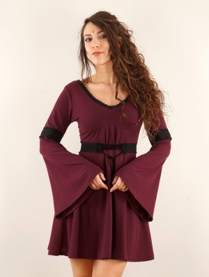 Sukienka Toonzshop Reversible Bohemian Dress "Morphée" Damskie Wine | AQXHY-9785