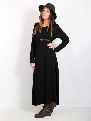 Sukienka Toonzshop Wasilah Long Sweater Dress Damskie Czarne | HJOYC-6132