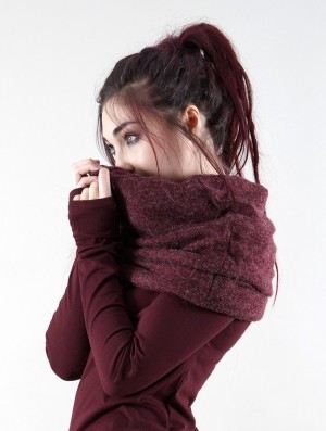 Szalik Toonzshop Oöna Snood Scarf Damskie Mottled wine | QGDFE-2361