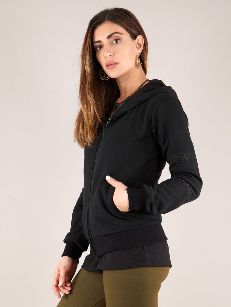 Bluza z Kapturem Toonzshop Vidar Zohraa Zipped Hoodie Damskie Czarne | KYNOH-9824