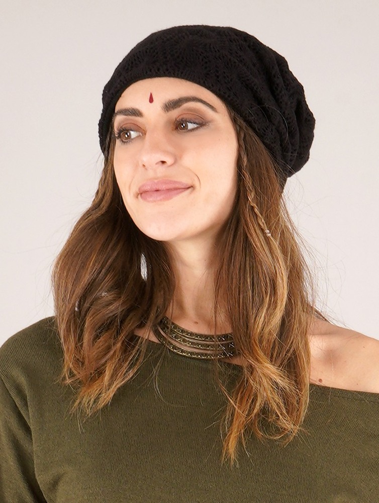 Czapka Toonzshop Aslan Pleated Crochet Beanie Damskie Czarne | IDMVY-3149