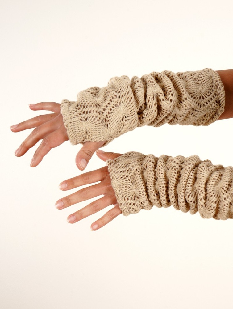 Fingerless gloves-legwarmers Toonzshop Yüm Crochet Arm Warmers Damskie Beżowe | JDZWX-6748