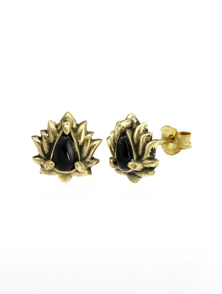 Jewels Toonzshop Saguna Onyx Stud Earrings Damskie | SPVIG-4601