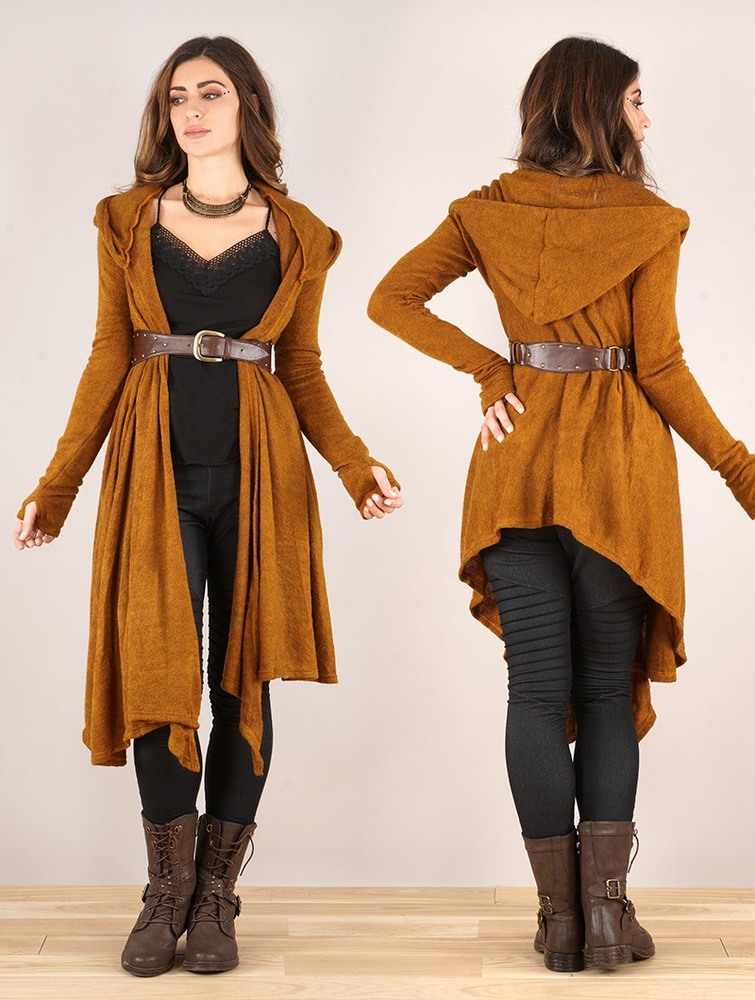 Kardigan Toonzshop Danaeriz Long Sleeve Hooded Shawl Cardigan Damskie Rusty | PDSER-3768