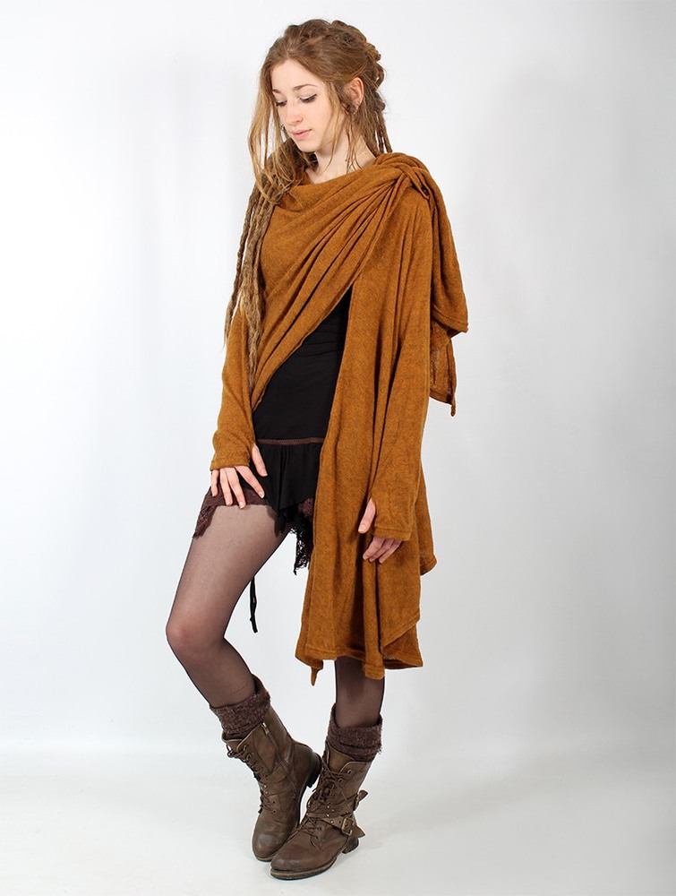 Kardigan Toonzshop Danaeriz Long Sleeve Hooded Shawl Cardigan Damskie Rusty | PDSER-3768