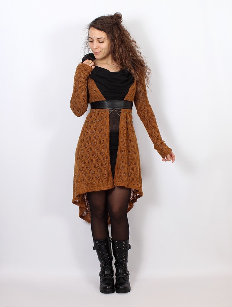 Kardigan Toonzshop Kalyäa Crochet Cardigan Damskie Rusty | WQGAZ-9638