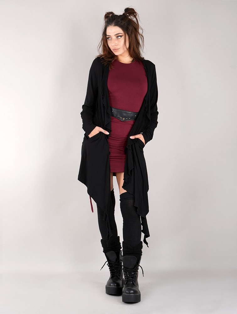 Kardigan Toonzshop Lupulia Long Cardigan Damskie Czarne | XZJFP-6491