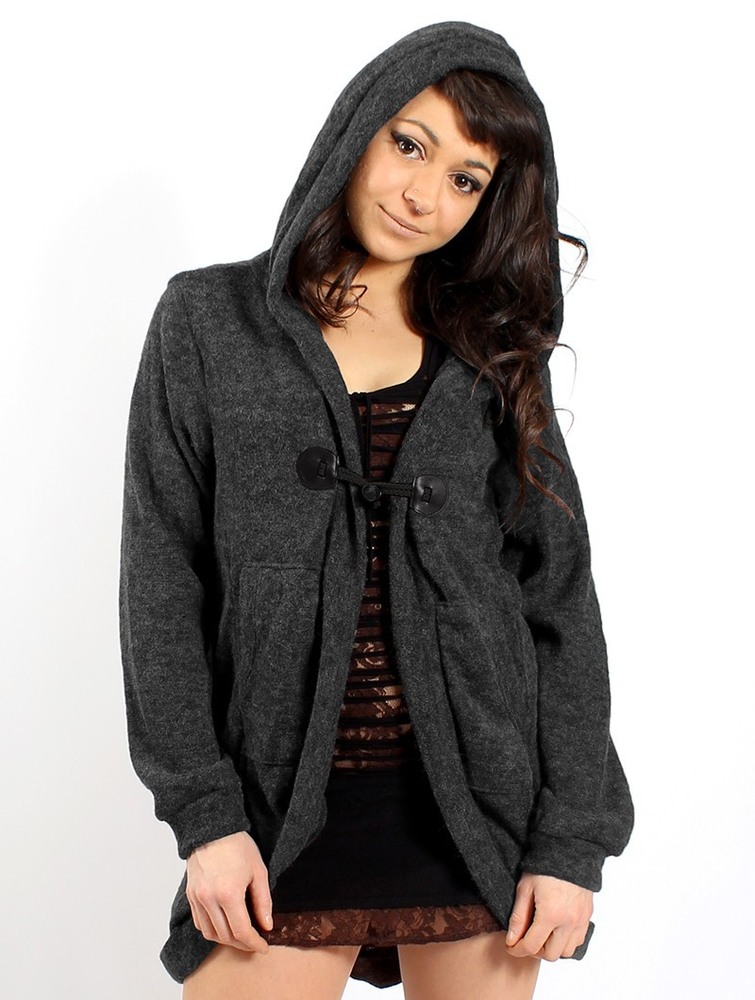 Kardigan Toonzshop Thin Shandili Cardigan Damskie Charcoal | BJNLP-4013