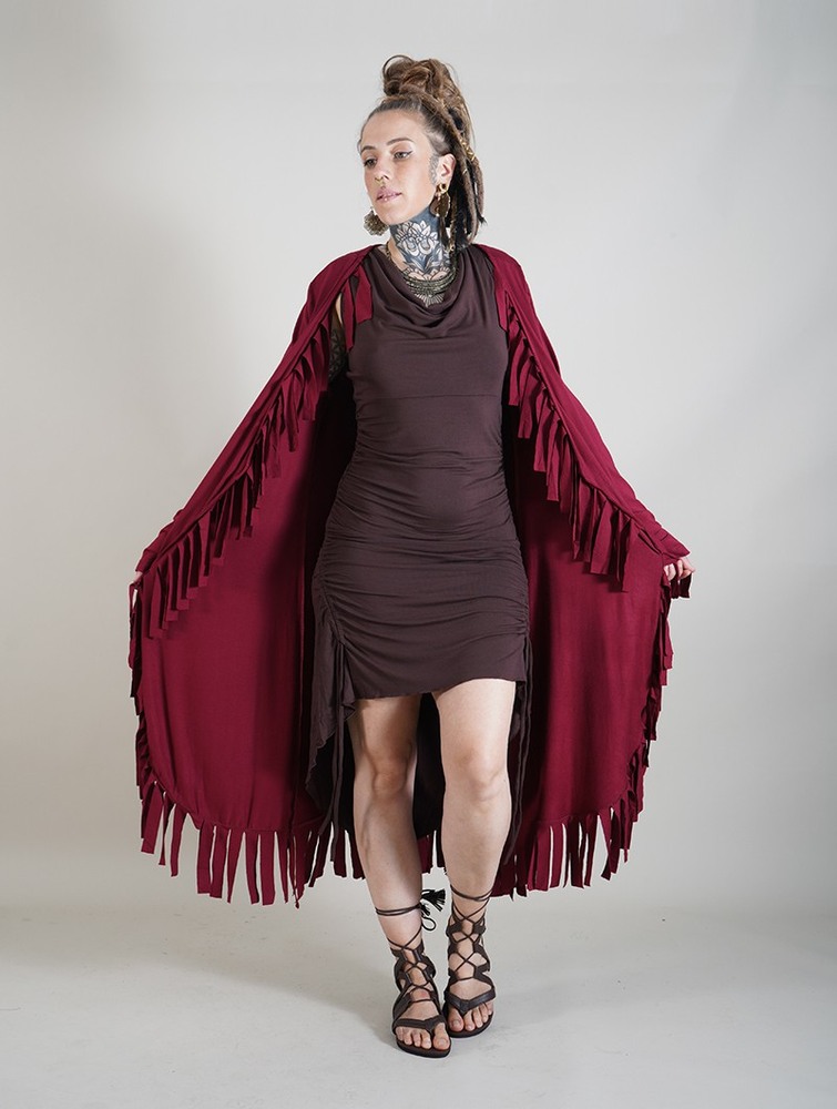 Kardigan Toonzshop Vishaya Cardigan Damskie Wine | INRGB-0495