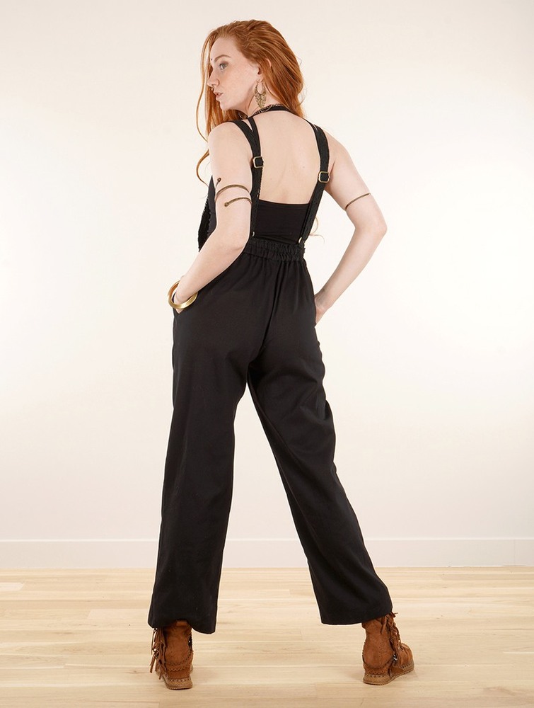 Kombinezony Długi Toonzshop Anardil Strappy Bar Back Jumpsuit With Crochet Damskie Czarne | VCOUX-3157