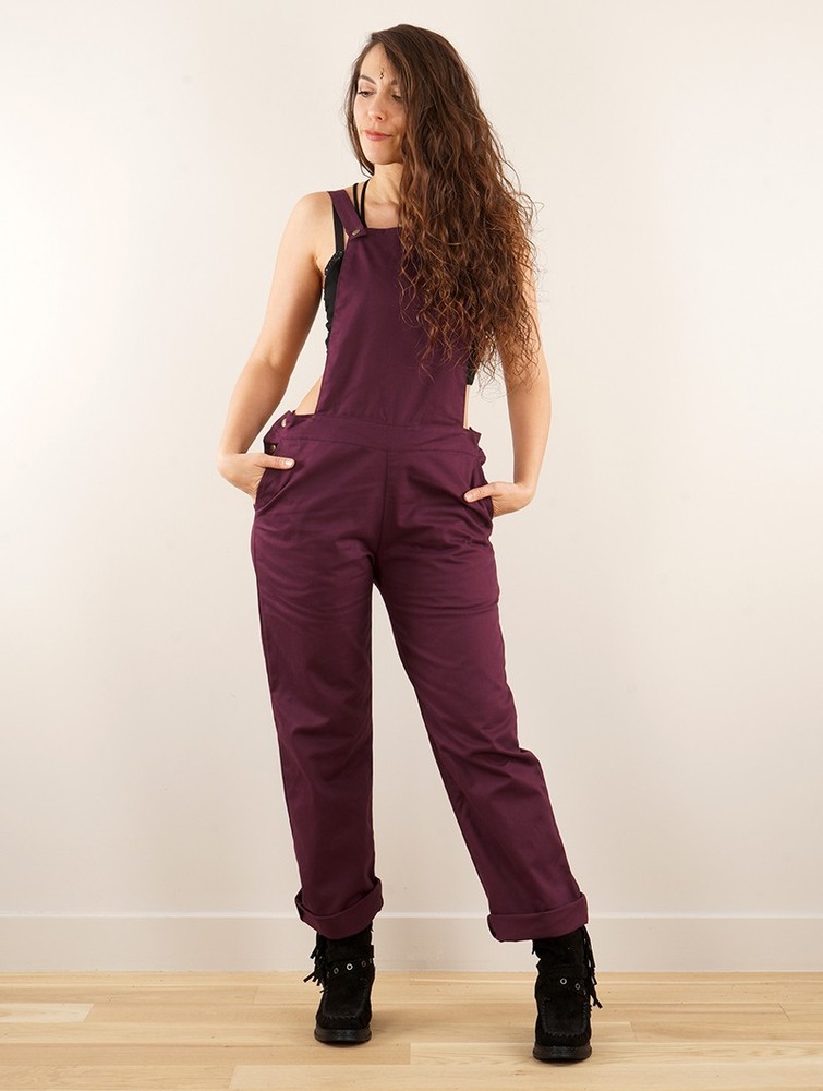 Kombinezony Długi Toonzshop Anardil Strappy Bar Back Jumpsuit With Crochet Damskie Wine | OUWVK-2354