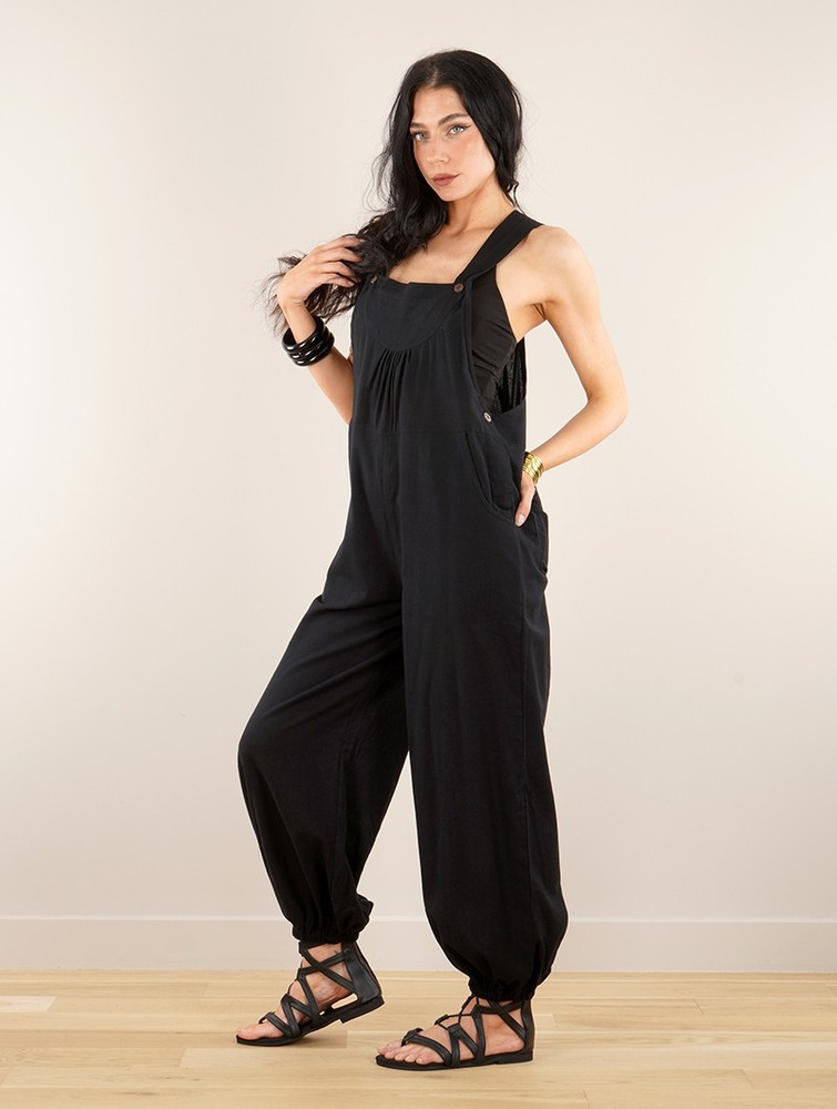 Kombinezony Długi Toonzshop Kamakura Strappy Jumpsuit Damskie Czarne | IZMEX-6085