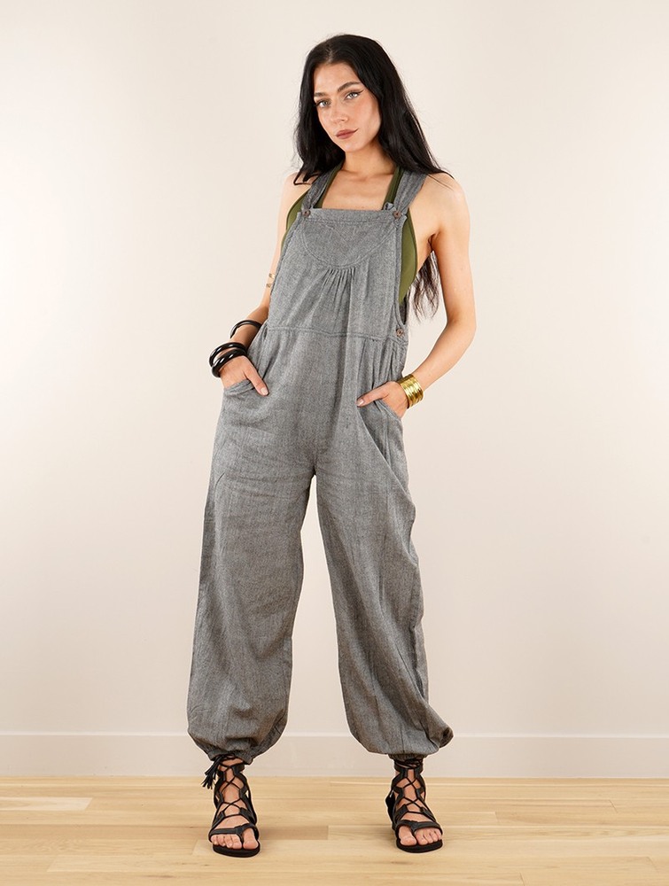 Kombinezony Długi Toonzshop Kamakura Strappy Jumpsuit Damskie Szare | IGCPN-6734