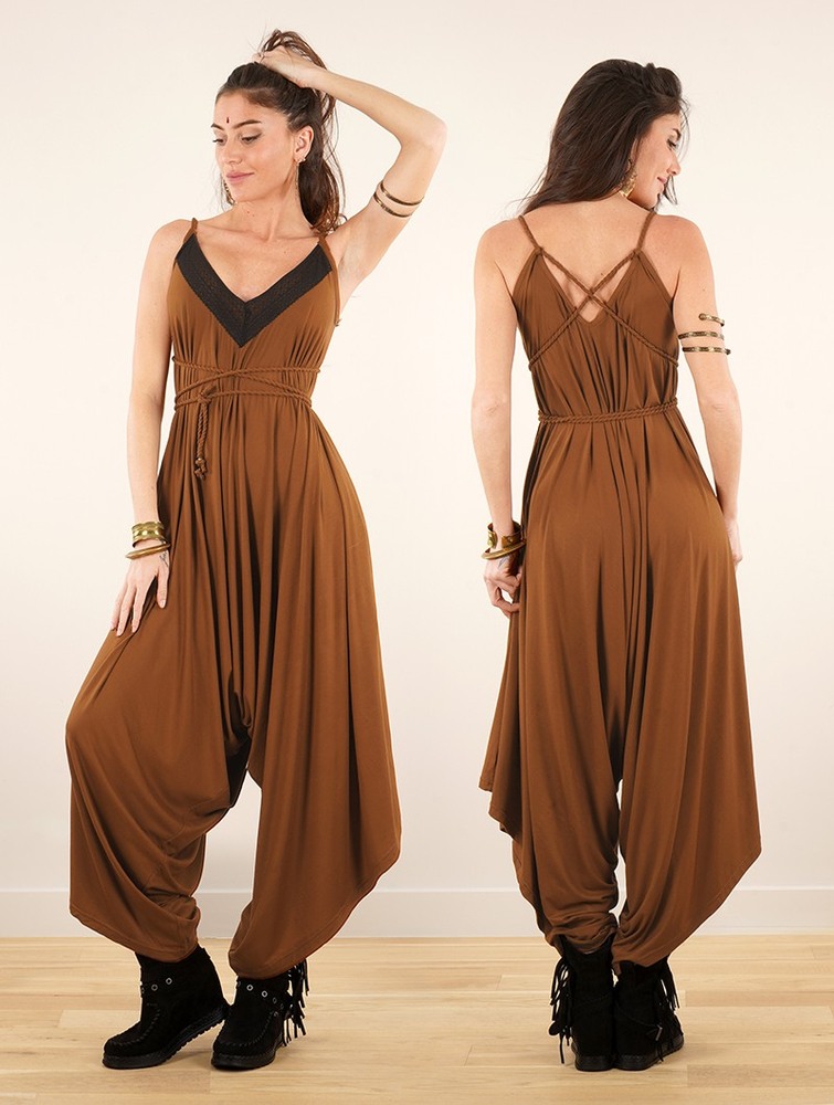 Kombinezony Długi Toonzshop Topäaz Loose And Reversible Strappy Jumpsuit Damskie Caramel | FLEKD-7342