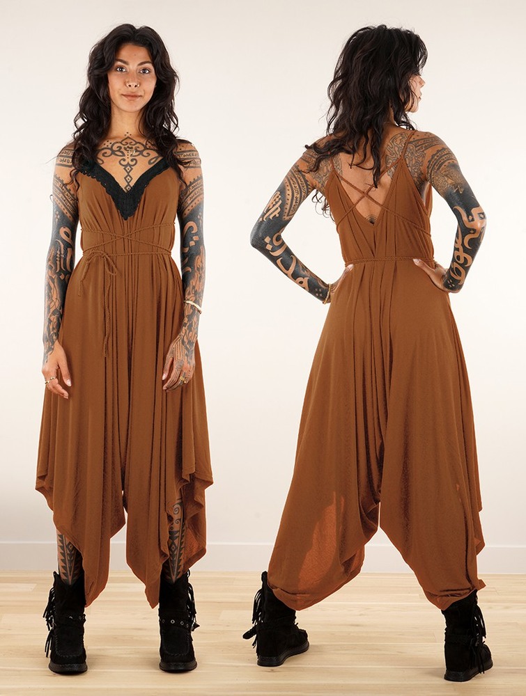 Kombinezony Długi Toonzshop Topäaz Loose And Reversible Strappy Jumpsuit Damskie Caramel | FLEKD-7342